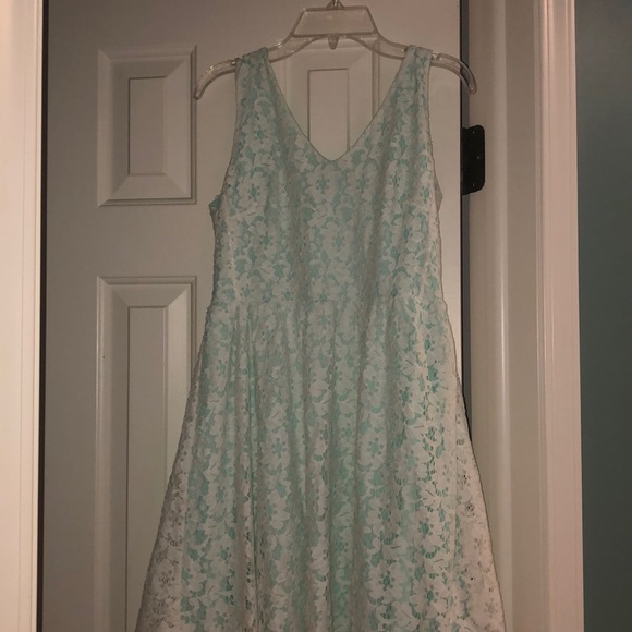Lush Green with White Lace Dress - Picture 1 of 3
